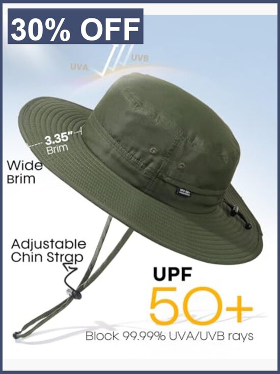 Wide Brim Bucket Hat UPF 50+ Sun Protection for Fishing Hiking main image 4